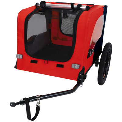 Pet Bike Trailer Dog Cart for Bicycle,Suitable for Small and Medium Pets, Easy Folding Cart Frame, Quick Release Wheel, Non-Slip Floor, Internal Leash