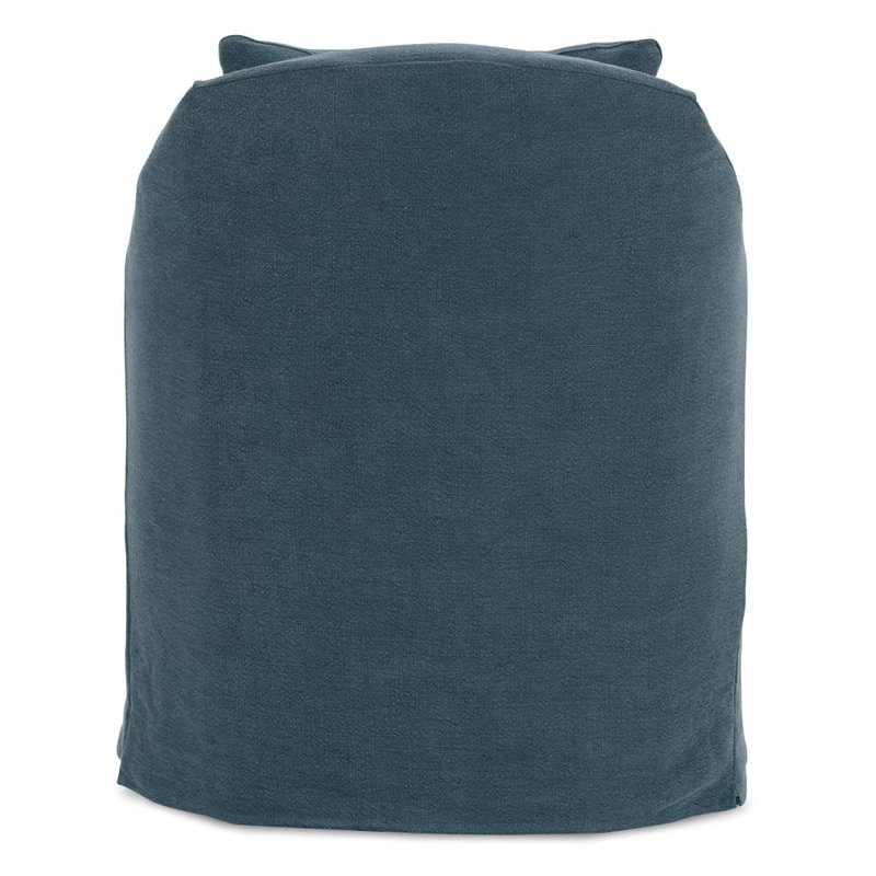 Mocha Noel Slipcovered Swivel Chair, Indigo Linen (15061-35)