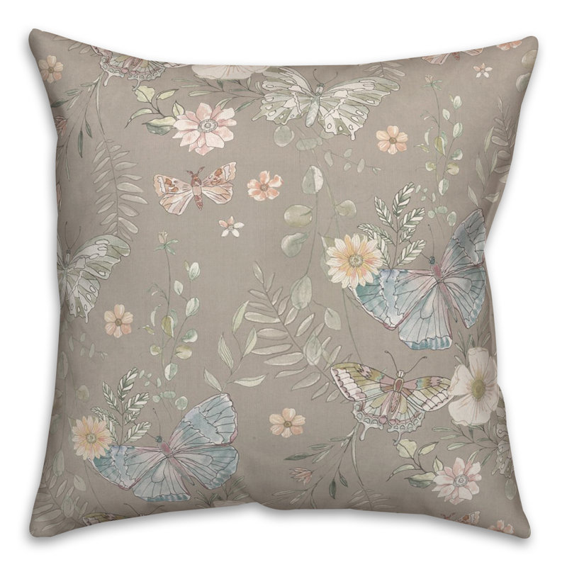  Polyester/Polyester Blend Throw Square Pillow Cover & Insert, Gray