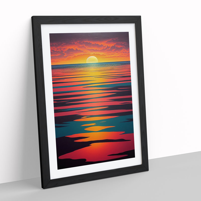 Evocative Sunset - Framed Print, Black, 34cm H x 25cm W
