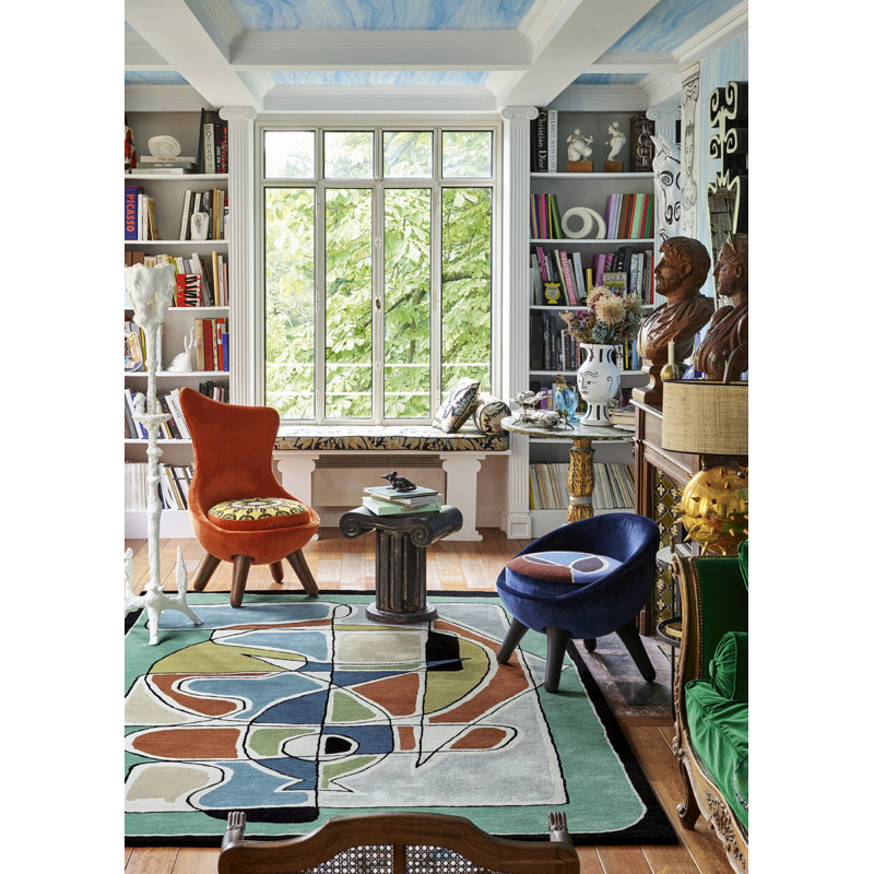 Caprice Handmade Wool Abstract Area Rug, Rectangle 5'7" x 7'10"