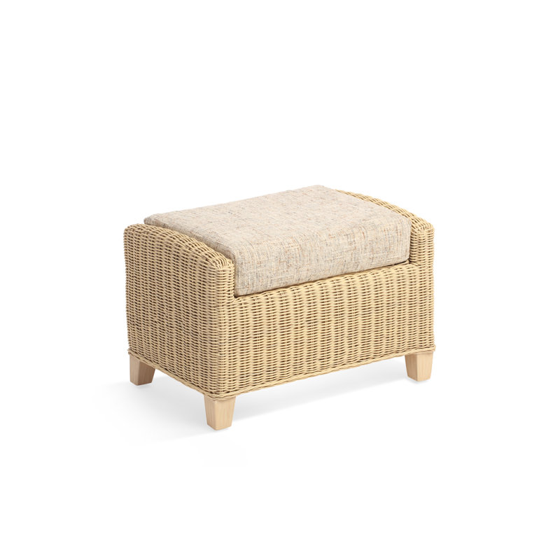 70cm Wide Solid Colour Footstool Ottoman, Light Grey