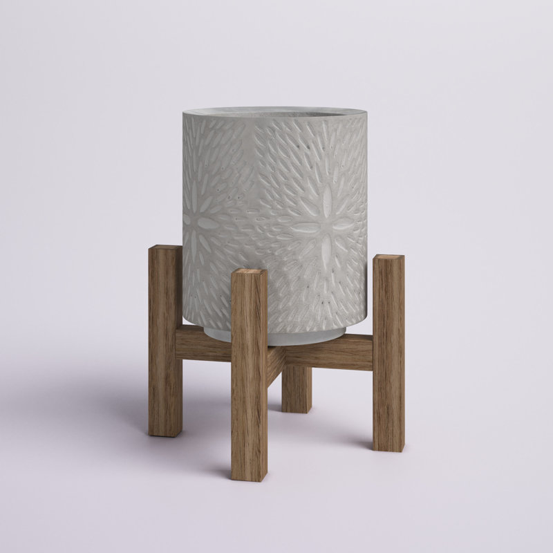 Pot à fleurs en béton Ferrill, H 11,5 po x l 7 x P 7 po