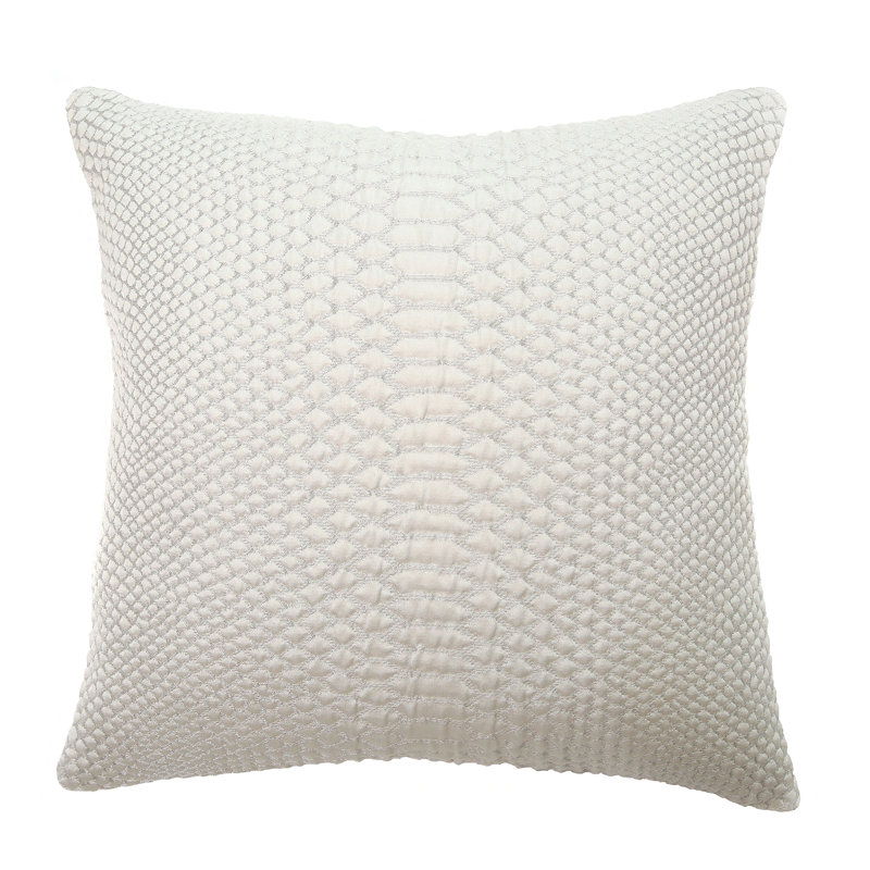 Sisal Feathers Animal Print Throw Pillow, Silver