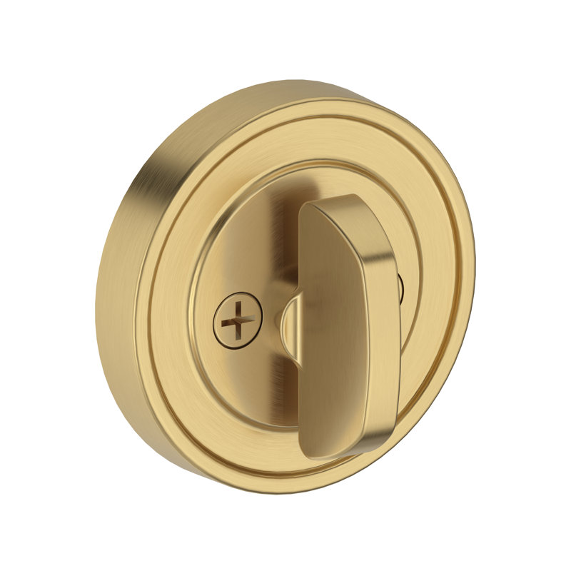 Recessed Round Deadbolt Patio Deadbolt in Polished Chrome, Lifetime (PVD) Satin Brass