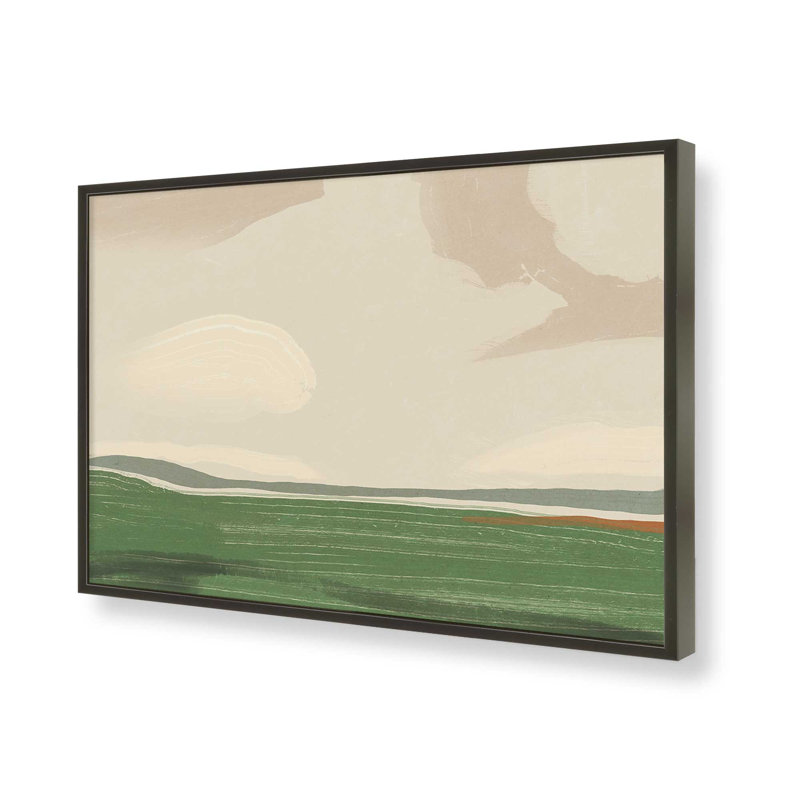 «Large Landscape Sky and Field» par Little Dean, reproduction d'art, H 12 po x l 16 po, Noir