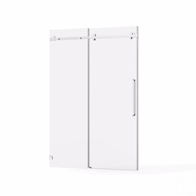 Frameless Shower Door, Sleek Silent Sliding Glass Door, 1/4" (6Mm) Thick Tempered Clear Glass With Easy-Clean Coating, Heavy-Duty 304 Stainless Steel