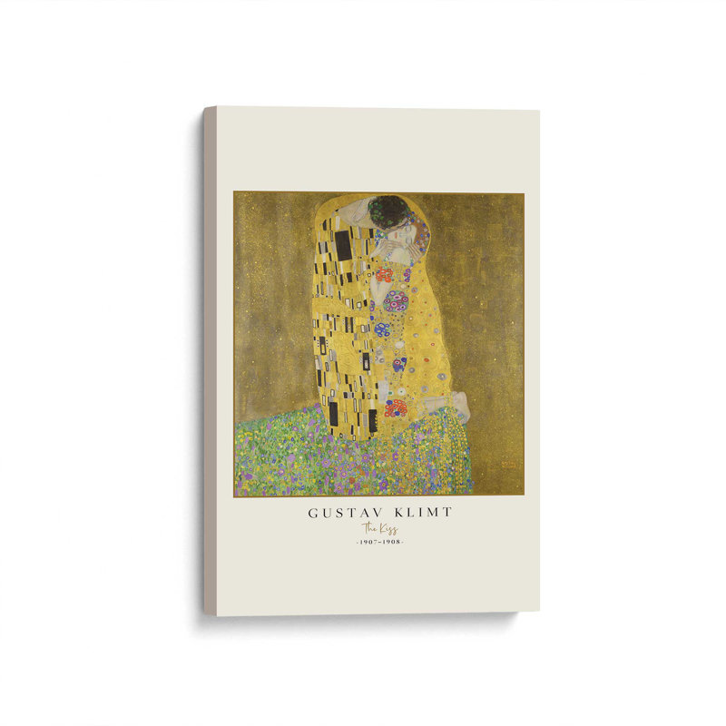 Le baiser par Gustav Klimt v3, Toile tendue, H 30 po x l 20 po