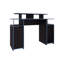Bureau d'ordinateur avec trois tablettes et support pour tour en panneau de fibres à densité moyenne noir classique, 47 pouces de largeur