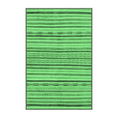 Tapis lavables à la machine à motif abstrait vert émeraude 2311