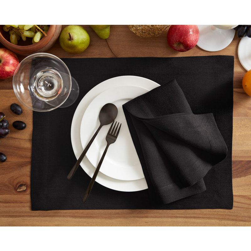 Sonoma - 100% Pure Linen Dinner Napkins (Prewashed), Black