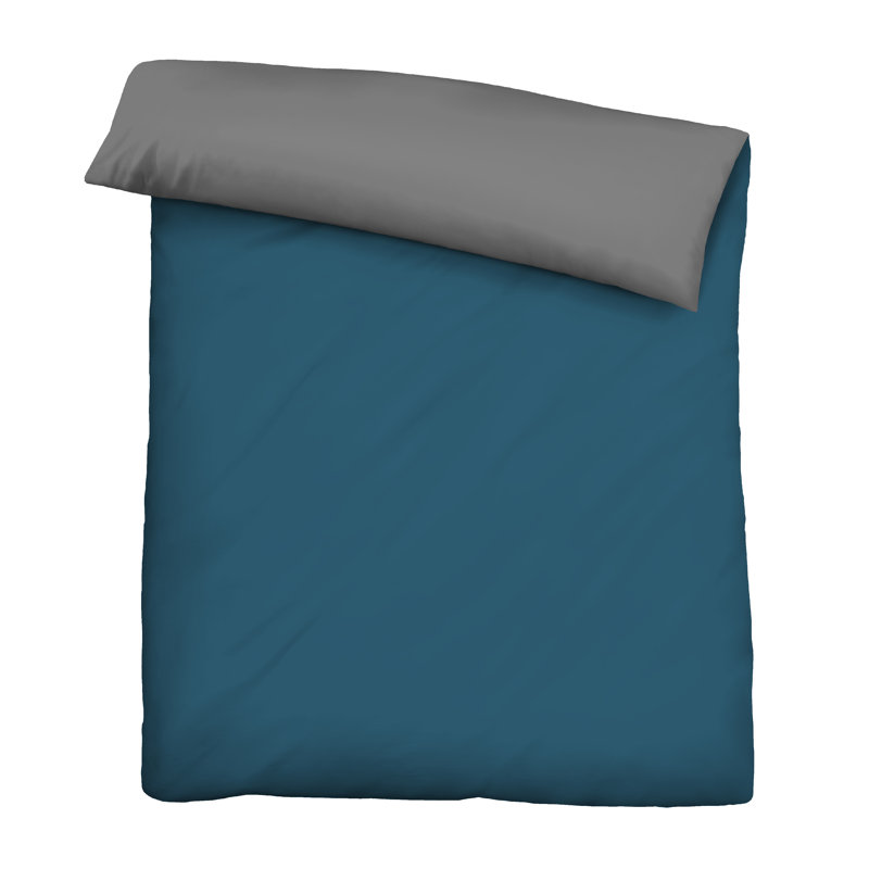 Duvet Cover Set, Double - 2 Pillowcases (80 x 80 cm), Blue
