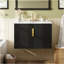 Meuble-lavabo de salle de bain vintage 30 po avec lavabo en céramique, lavabo simple en céramique à 3 trous, meuble-lavabo avec 2 portes à fermeture douce-865823186