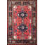 Tapis décoratif moderne lavable à motif de losanges de couleur rouge-2044836391