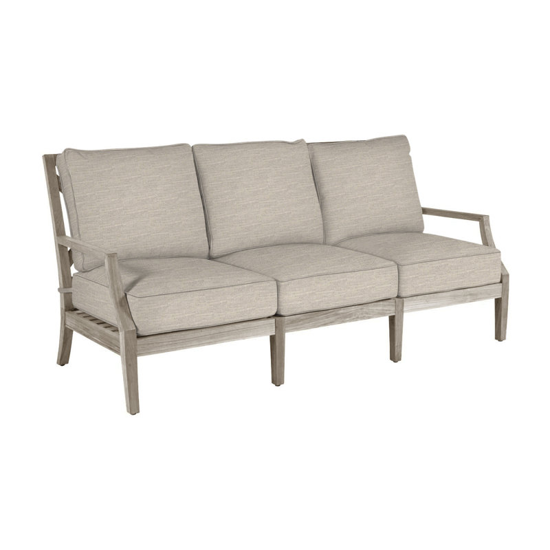 Canapé en teck Haley - Huître, Teck huître, Sunbrella® ‑ lin colombe, Welt + bourre standard