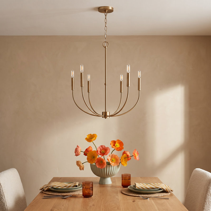 Kendrey 5-Light Chandelier, Satin Brass