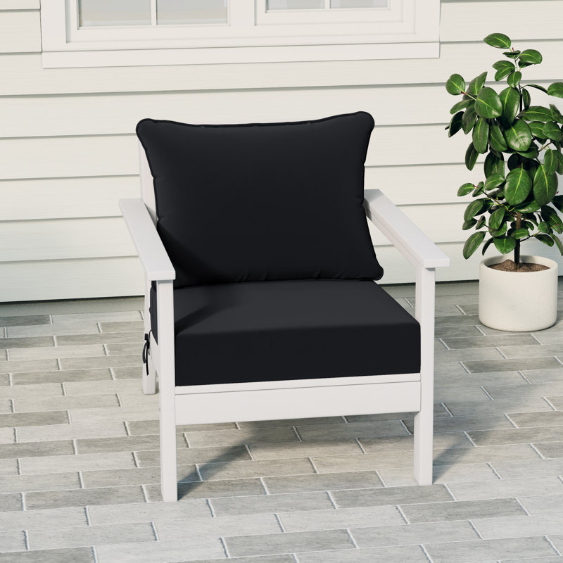 Hydea Deep Seating Chair With Cushions, White, Black