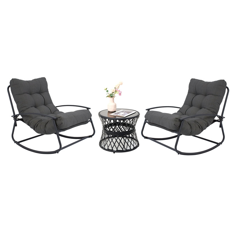 Chaise berçante d'extérieur en métal Ghiorghi, Gris foncé