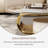 Labana 51" Modern Oval Coffee Table, Sintered Stone Top, Gold legs, drawer
