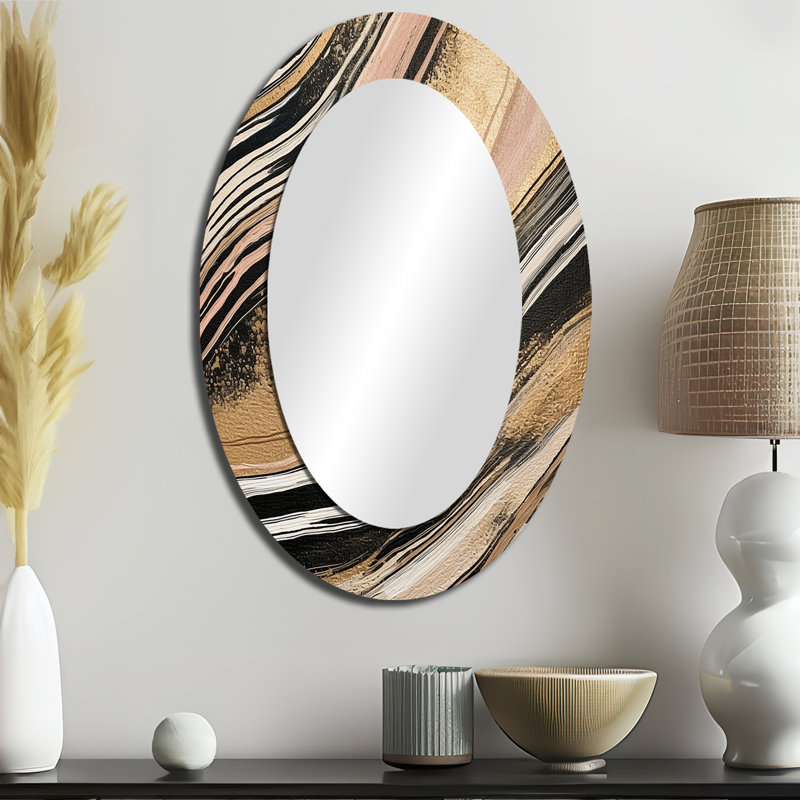 Miroir mural ovale doré, 36 po x 24 po