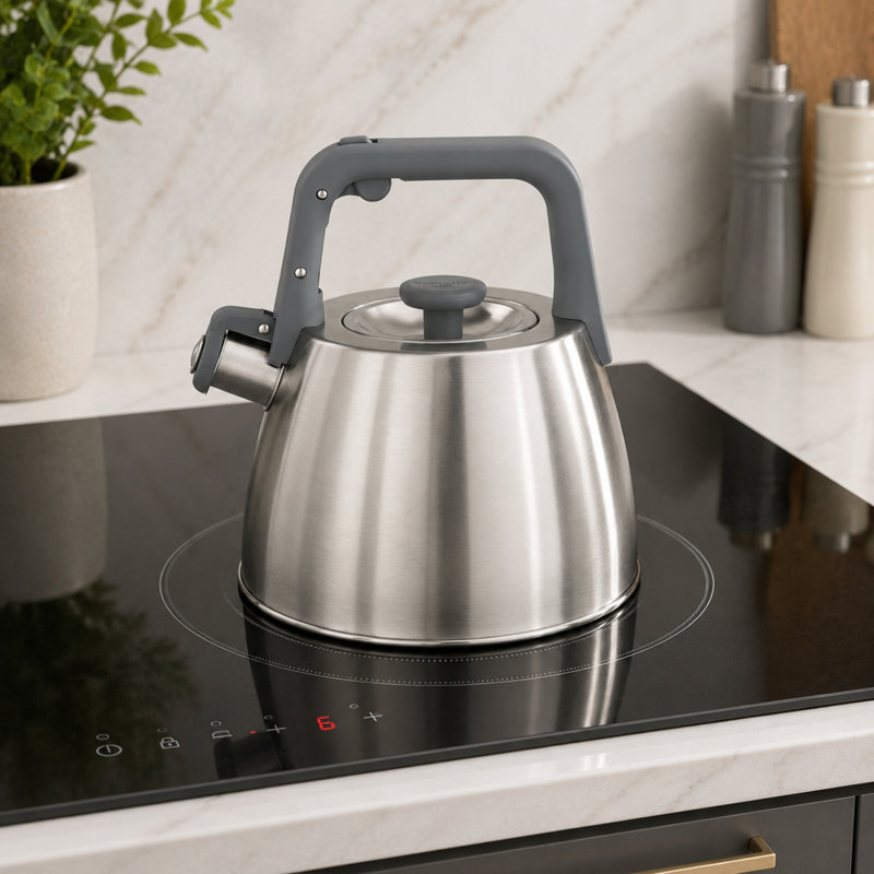 BergHOFF Leo Anthracite Stainless Steel 2.3qt. Whistling Kettle