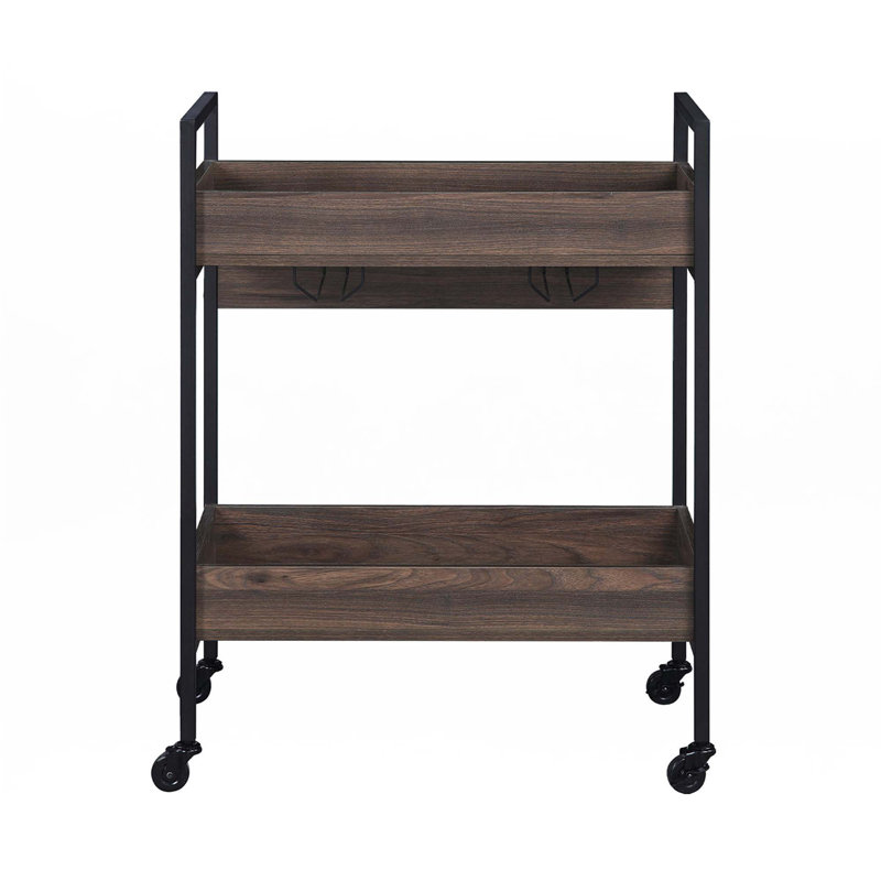 Rectangular Serving Cart With 2 Tier Shelf