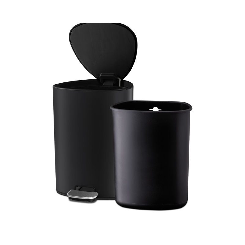 5-liter Pedal Trash Bin, Black