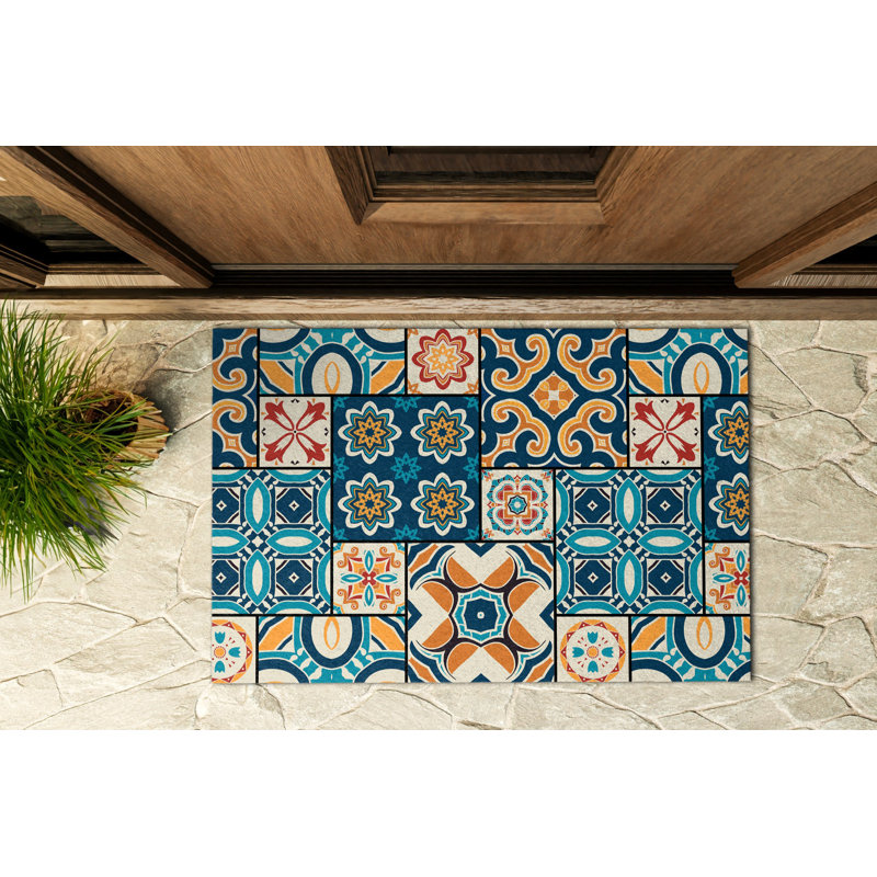 Non-Slip Geometric Outdoor Doormat