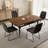 55.1'' Round Dining Table Set, Modern Kitchen Table for 4-6 Person, Steel Legs, Pedestal Dining Set with Dining Chair, Saving Space-115296621-115296622-122499343