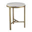 Table de bout rectangulaire 24 po aspect marbre véritable et fer 24 po