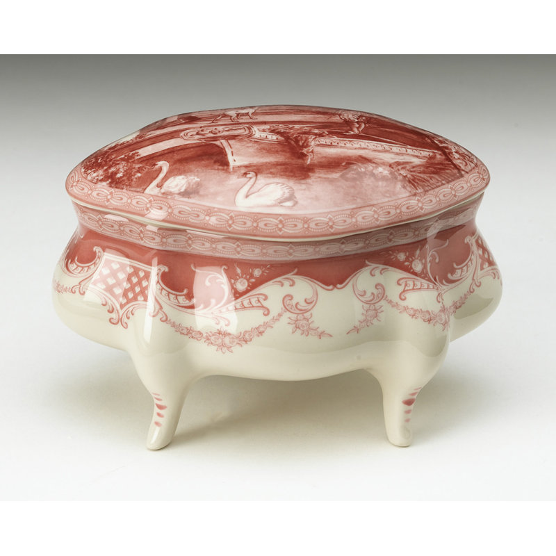 Oval Footed Porcelain Decorative Box