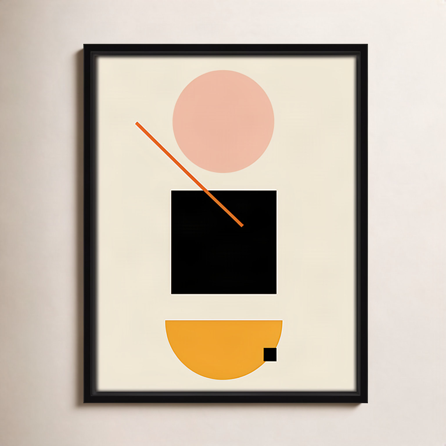 Simple Shapes Print, 15.5" H x 12.5" W x 2" D, Black Framed