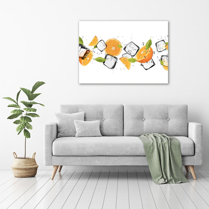 Oranges With Ice - Wrapped Canvas Print