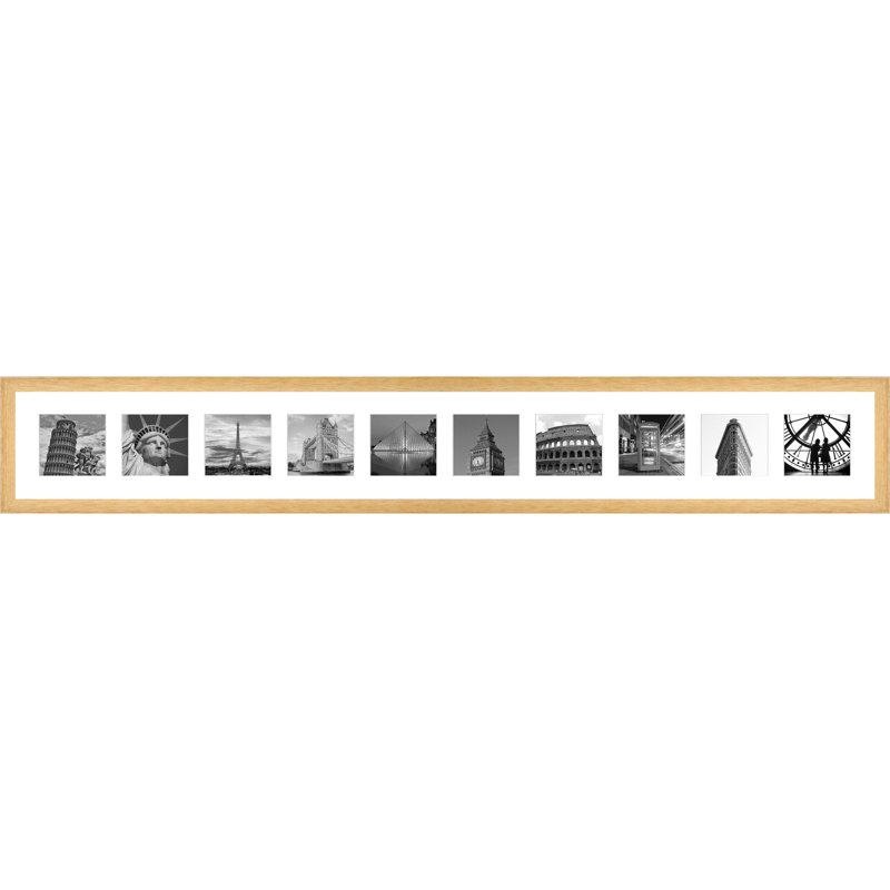 Ladli Wood Picture Frame with Mat, Natural Brown