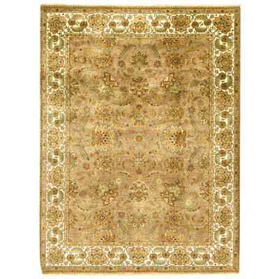 High-Quality Hand-Knotted Brown And Ivory Area Rug