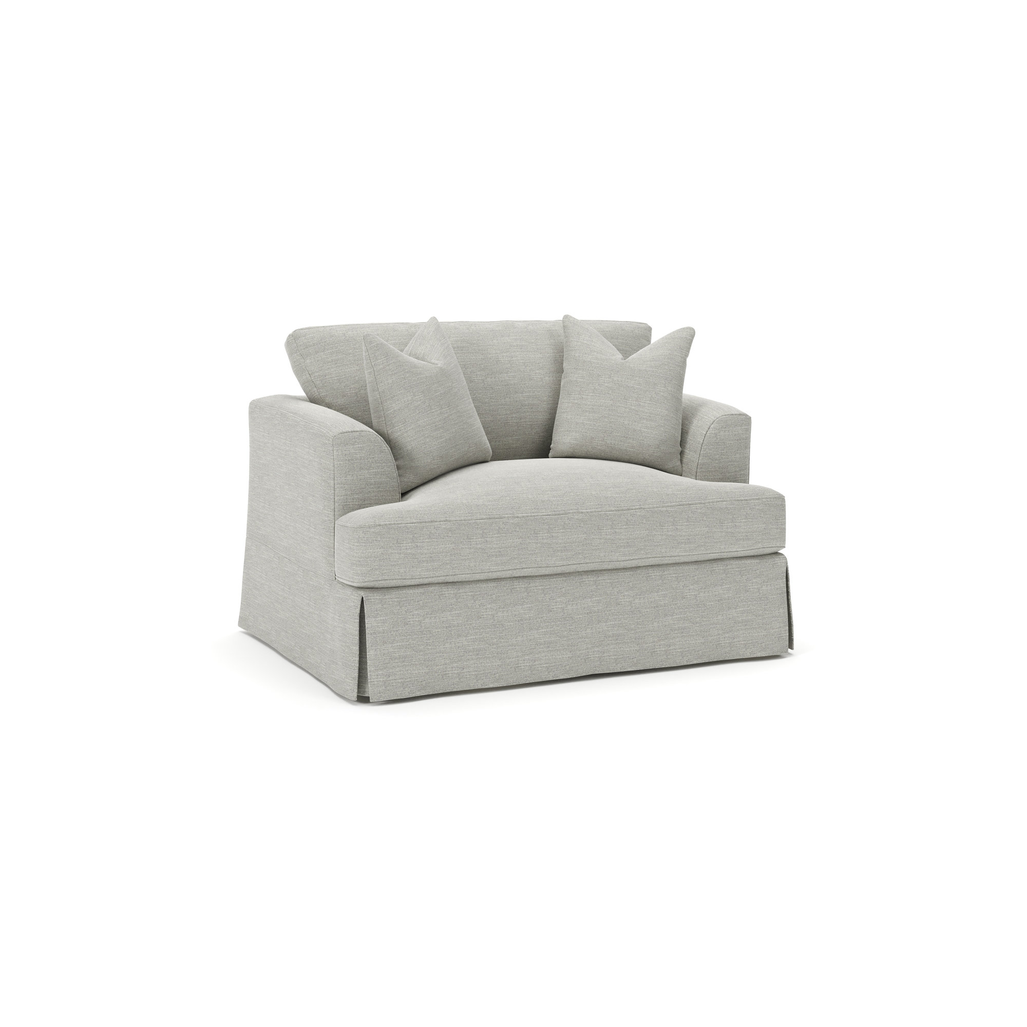 Lucia Slipcovered Chair and a Half, Beat Ash Performance