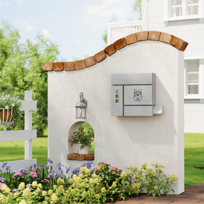 Steel Wall Mounted Post box with Newspaper Compartment