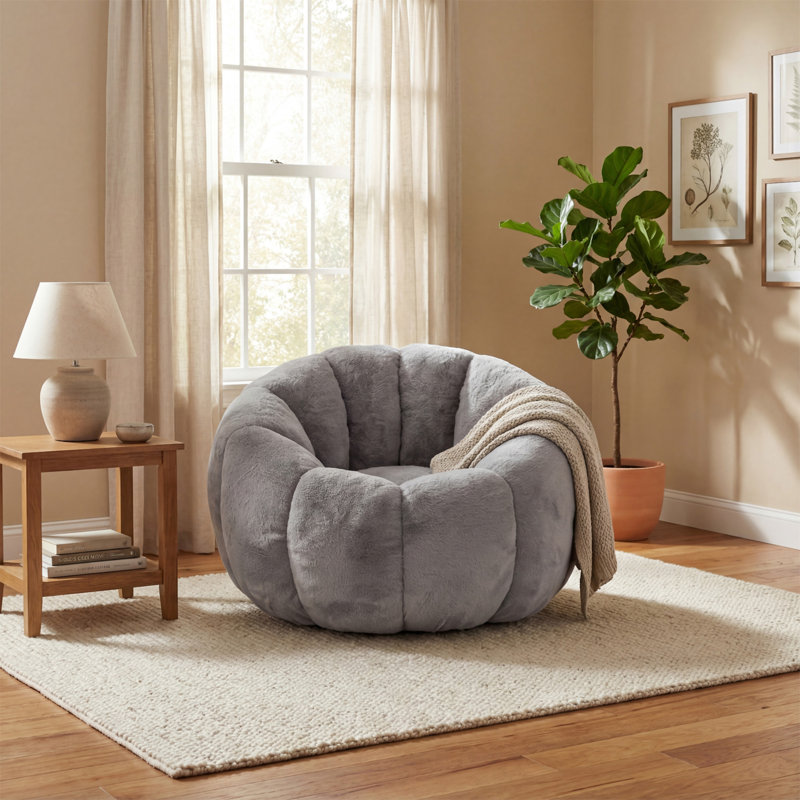 Fauteuil à billes pour adulte, Tissu gris
