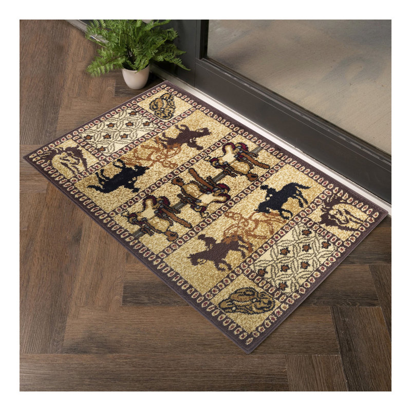 Tapis tribal beige Sud-Ouest Tribes, Rectangle 7 pi 10 po x 10 pi 3 po