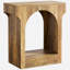 Table de bout arquée rustique à 2 arches, table de couloir en bois de conception Mid-Century, fabrication E1, égratignure et eau, assemblage sans effort du thé en brun, matériau, égratignure, assemblage rapide et facile