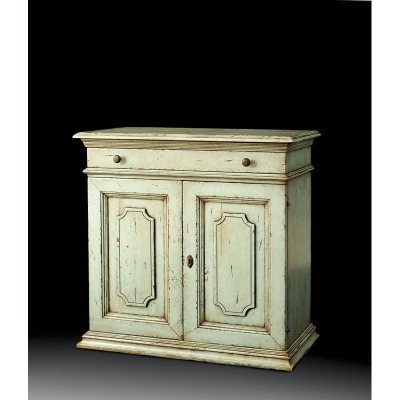 37" Wide 1 Drawer Walnut Server, Teal