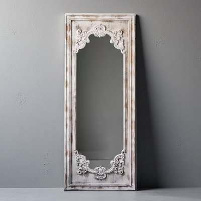 French Country Carved Distressed Mirror