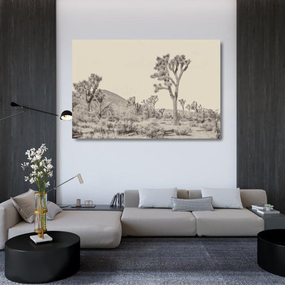 Red Barrel Studio® Urquhart, Elizabeth Gallery Wrapped Canvas Art Titled: Joshua Tree II Neutral