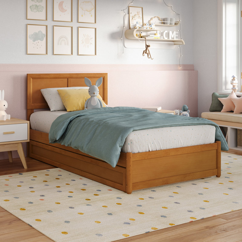 Lit plateforme Astley, Simple, Caramel clair