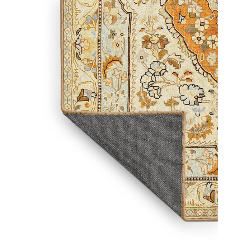 Tapis gris/crème traditionnel Riviere, Rectangle 2 pi x 4 pi