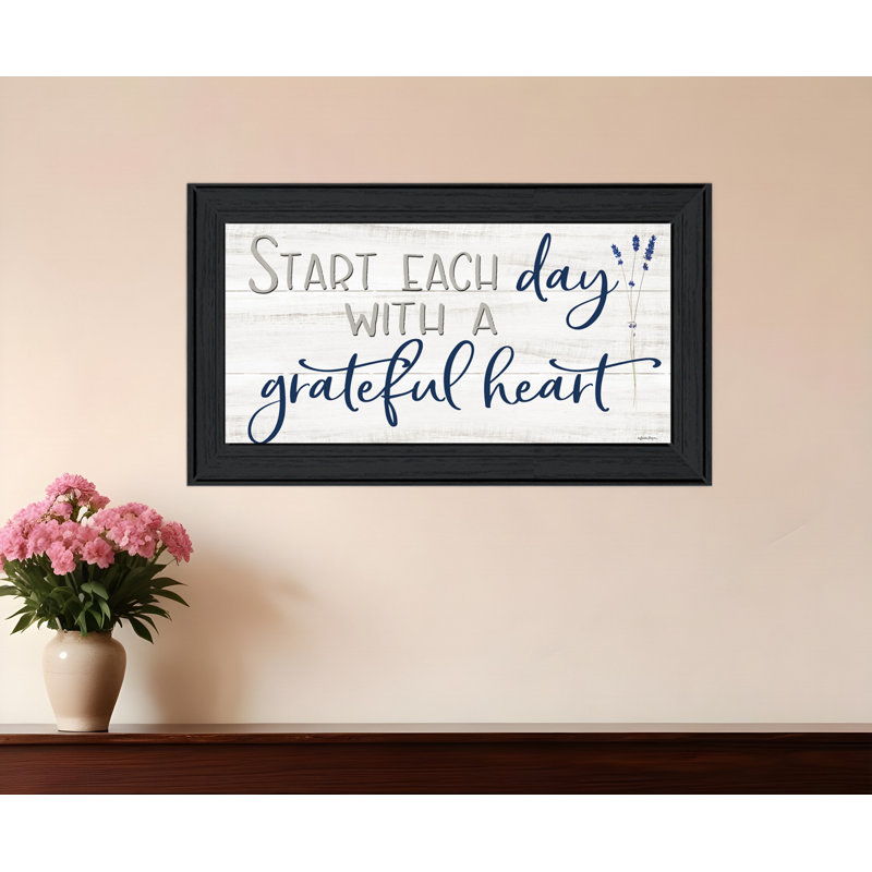 «Grateful Heart», impression murale encadrée noire
