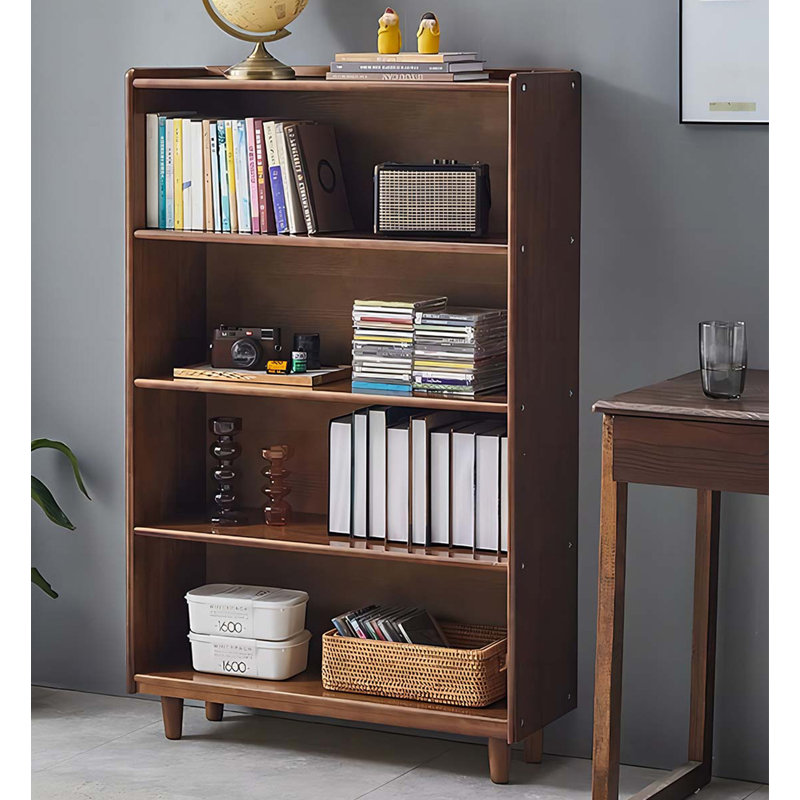 Floor-To-Ceiling Bookcase With Solid Wood Simple Storage.,  (4 Shelves) 51.18"H x 31.89"W x 11.81"D