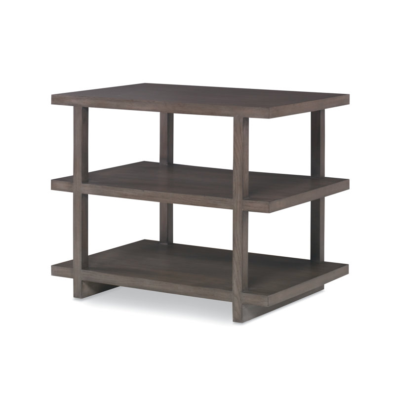Caribe Solid Wood End Table, Mink Gray