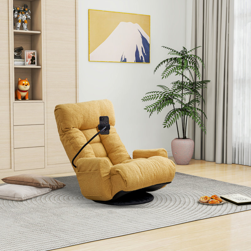 Fauteuil inclinable, inclinable et ergonomique, Polyester jaune