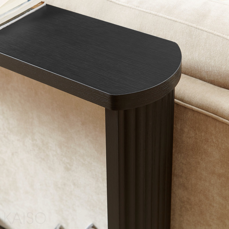 Console en bois ondulé 70,1 ", table étroite en bois pour entrée - noir